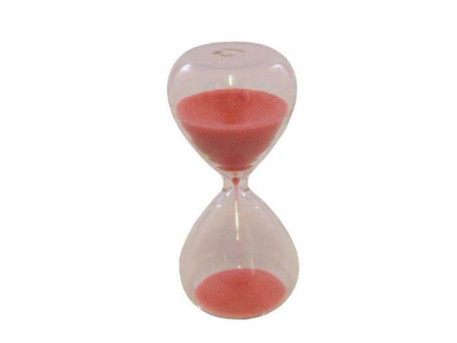 SCT23359-2 TEA/EGG TIMER: 3 MINUTE GLASS AND SAND - PINK - PN: SCT23359 - Image 1