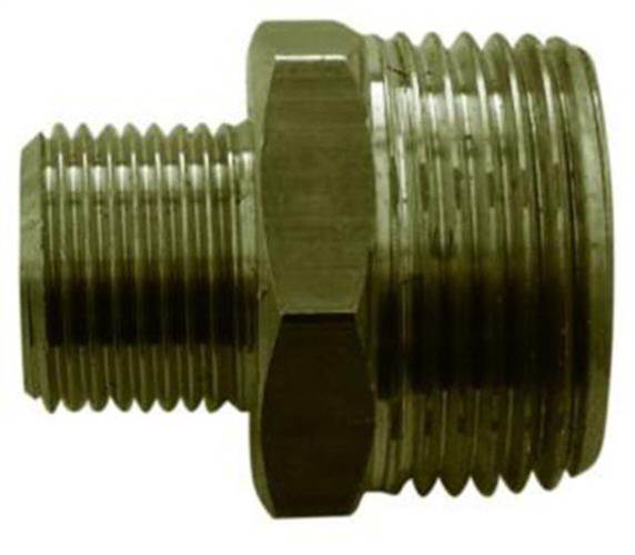 UVFI0054-2 UNEQUAL STRAIGHT - 3/8M X 3/4M BRASS FITTING - PN: UVFI0054 - Image 1